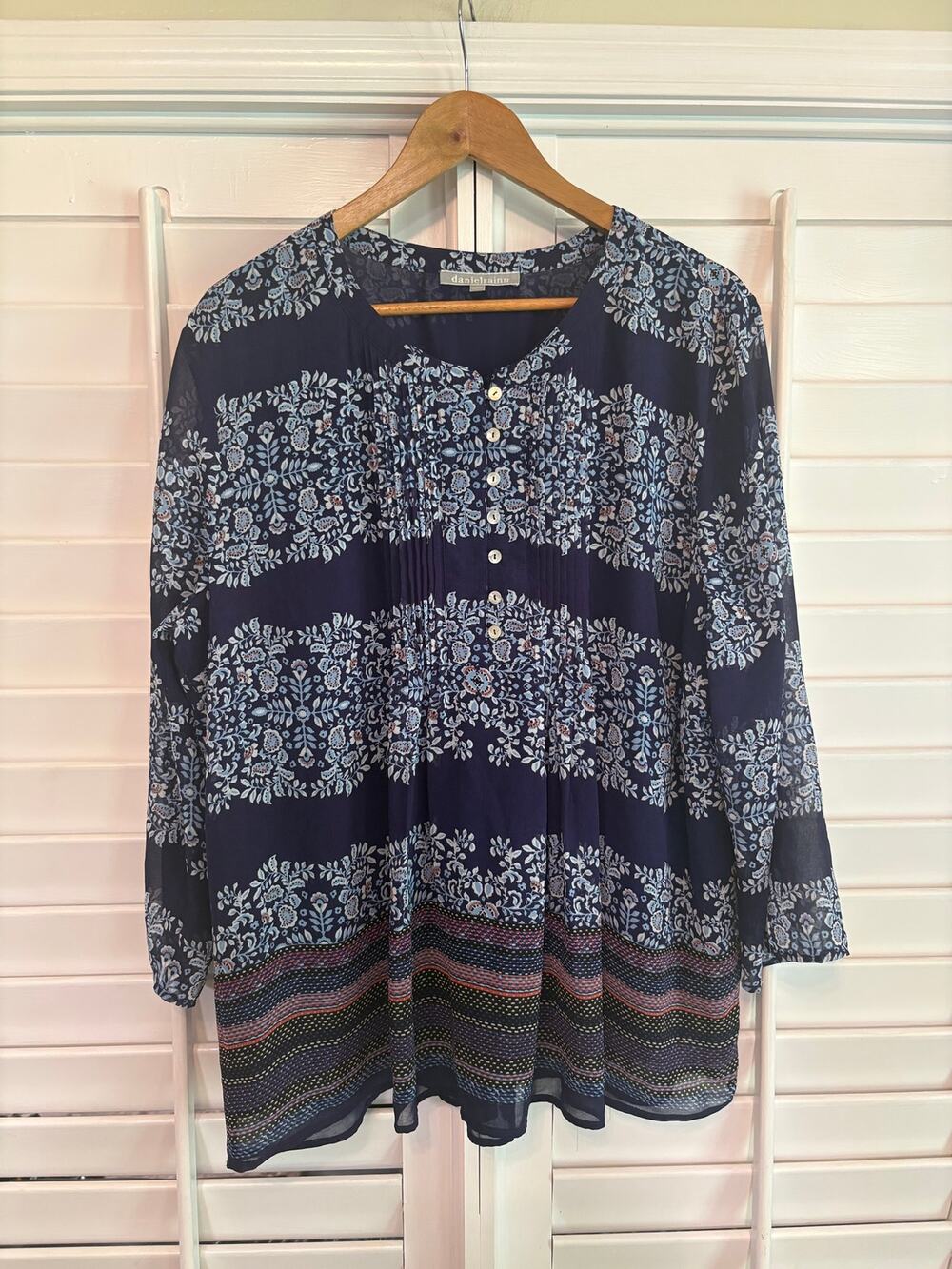 Daniel Rainn Navy Blouse Size XXL